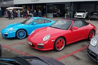 porsche 911 997 rot red Présentation de la 918, Porsche Zentrum Hamburg