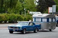 Ford Mustang tractant une caravane Oldtimermeile City Nord 2014 Hambourg Hamburg