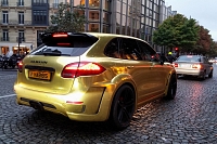 golden Porsche Cayenne Hamann Carspotting à Paris 2016